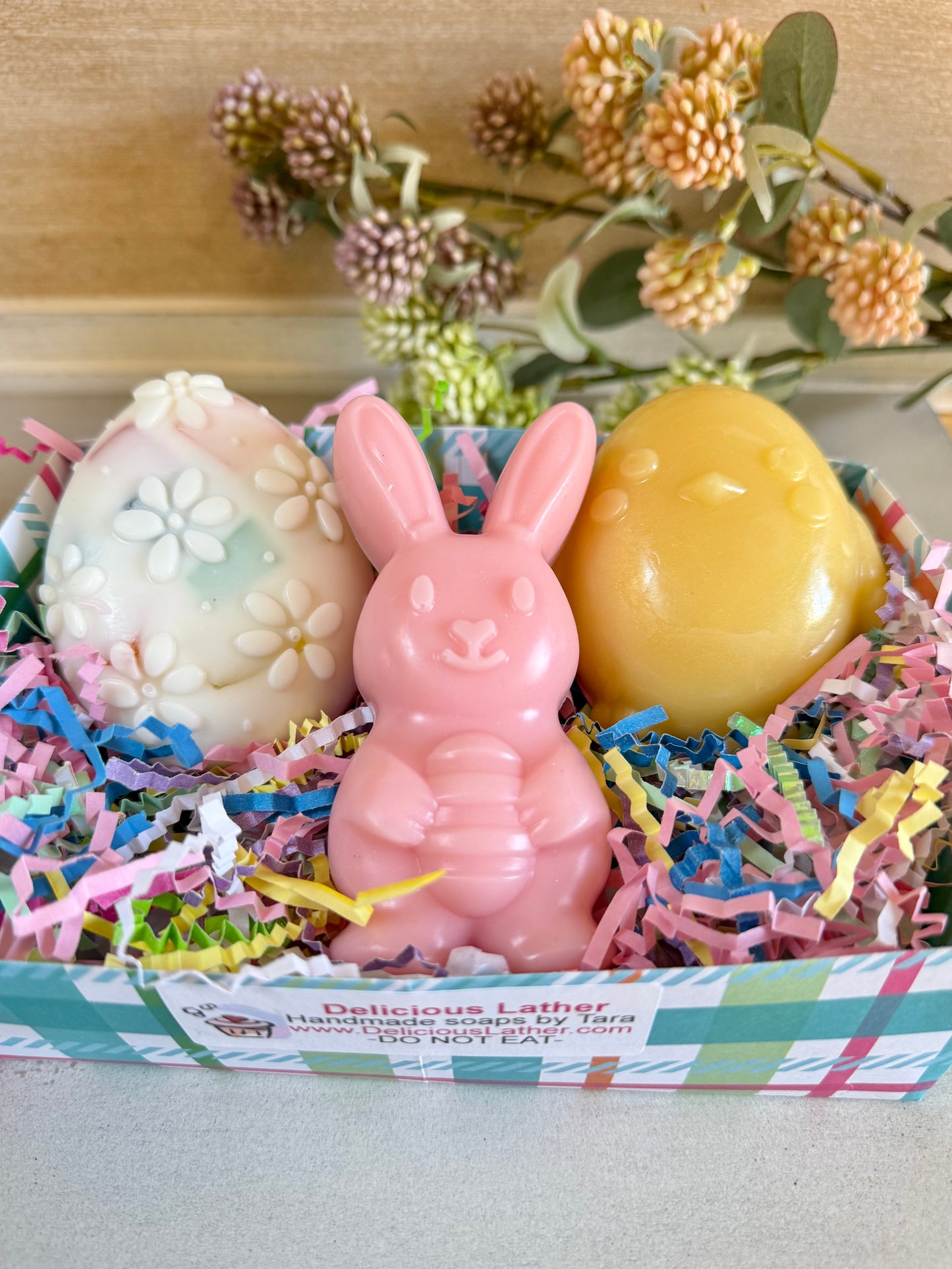 Pink Easter Bunny Soap Basket