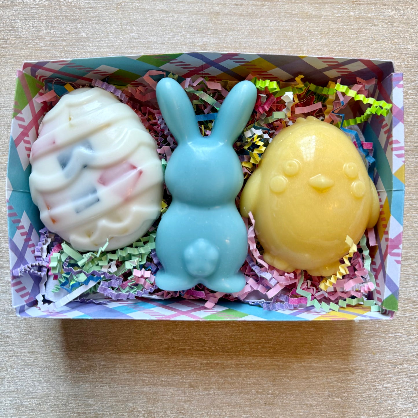 Blue Easter Bunny Soap Basket