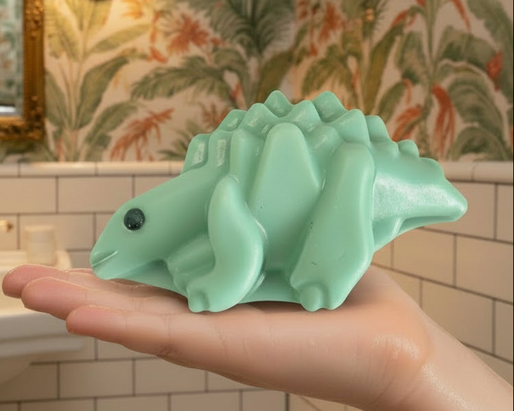 Green brontosaurus lavender scented soap bar