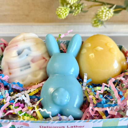 Blue Easter Bunny Soap Basket