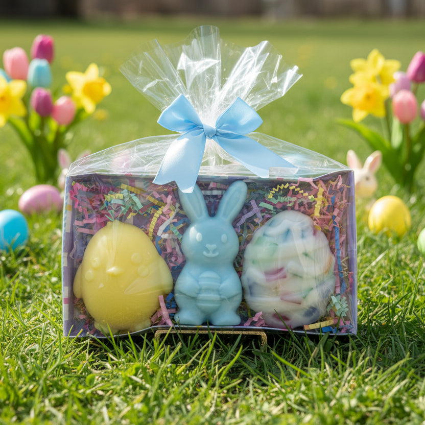 Blue Easter bunny Soap Basket