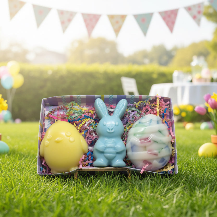 Blue Easter bunny Soap gift basket
