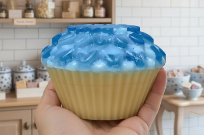 Blue Tansy vanilla scented cupcake soap