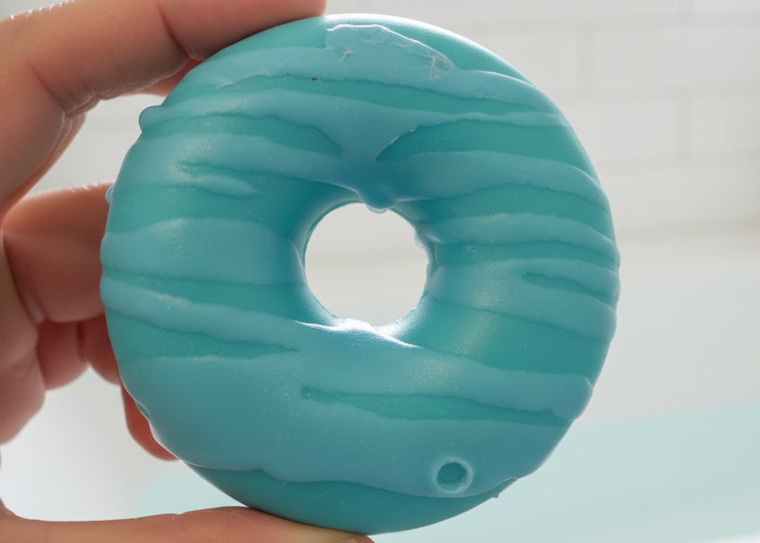 Cotton Candy scented blue donut soap