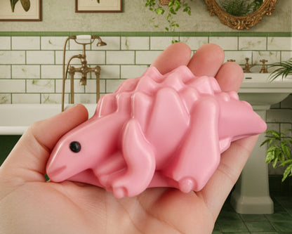 Fruity petals scented pink stegosaurus soap