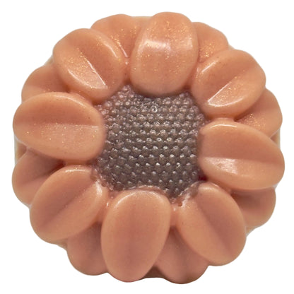 Golden berry cupcake soap bar facing view