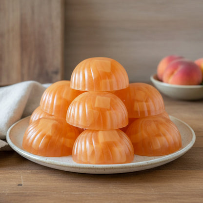 Plate full of Peach Delight Soap bars