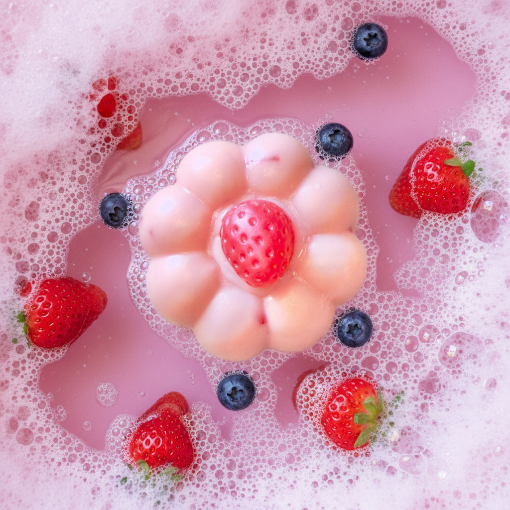 Very Berry Bundt Cake in a bubble bath 
