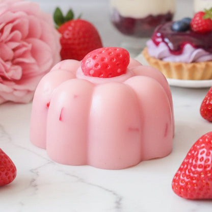 Very berry cupcake soap bar in a dessert display